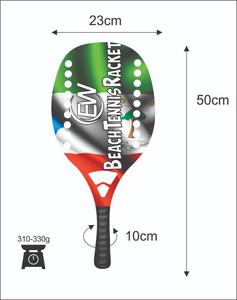Raquettes de beach tennis sur mesure pour padel/spaddle, poignée en fibre de carbone, face de 22 mm, poids de 320-340 g, longueur de 50 cm, logos et couleurs personnalisés - Product Image 1