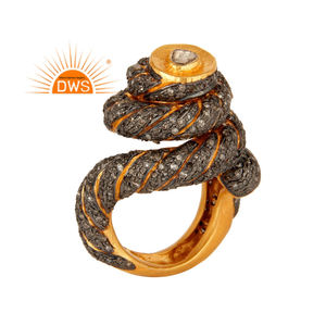 Anneaux en argent Sterling, design naturel, fait à la main, diamant de haute qualité, nouveauté 2020 - Product Image 1