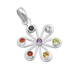 Bijoux Pendentif Argent Plaqué Multi Pierre 925 Sterling Silver Charm Pendentifs Bijoux À La Main Charme Pendentif Casa De Plata Nov-50 - Product Image 5