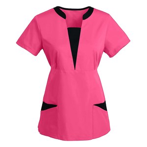 Uniforme de enfermera de Color sólido para mujer, uniforme de enfermería, Clínica de mascotas, cuello en V, protección de bolsillo, ropa de trabajo de médico - Product Image 3