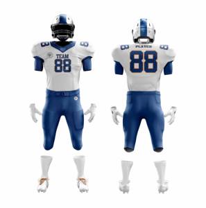 Uniforme de football américain respirant personnalisé, maillot vierge sublimé avec des hauts brodés - Product Image 2