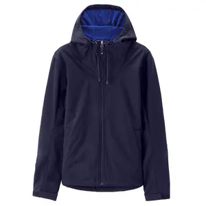 Oem/Odm Milieuvriendelijke Fleece Voering Zwart Blauw Hooded Waterdicht Winddicht Outdoor Kleding Winter Jassen Hardshell Jacket