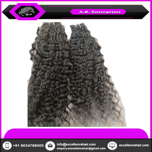 Venta al por mayor de 30 pulgadas de la Virgen DE LA India Remy Extensiones de cabello de trama doble Negro natural de caída libre de primavera Curl Estilo de cabello humano - Product Image 4