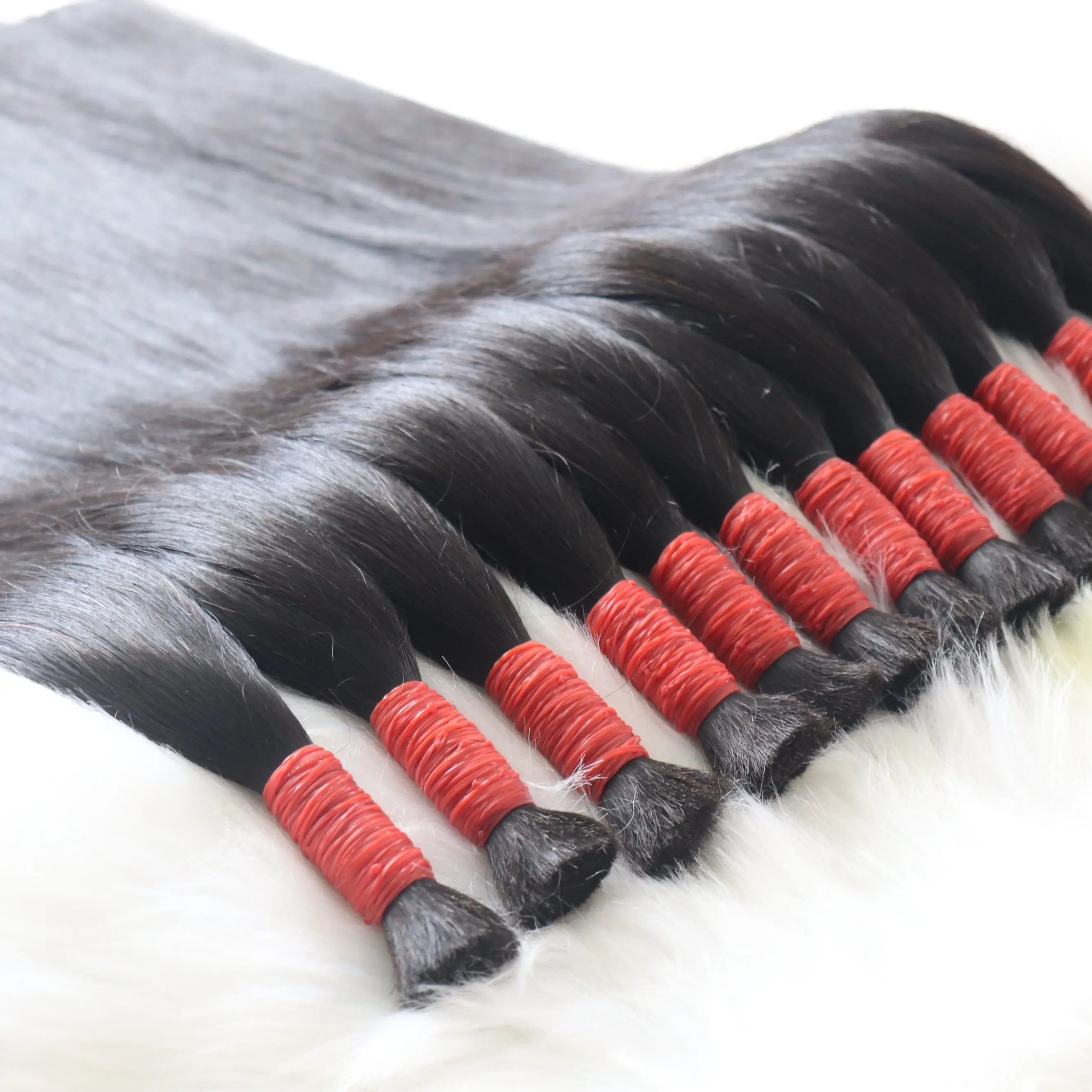 Bulk Hair Bundles One Single Donor Straight SDD Raw Human Hair Extensions Hair From KCHair Vietnam