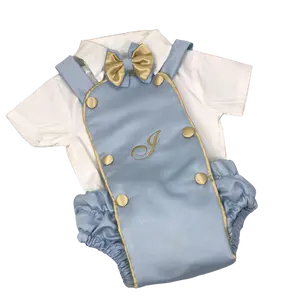 Chất lượng cao bán buôn tùy chỉnh trẻ em hiện đại của quần áo vỏ mềm mùa hè bé trai màu xanh bé trai salopet cho dịp đặc biệt