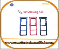 Slot Kartu SIM Pemegang untuk Samsung Galaxy A10 A105 A105F A105G A105FN Telepon Asli Nano Sim Micro SD Card Tray Adaptor