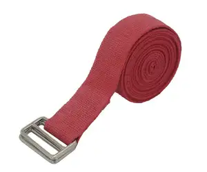 Fitness Equipment 100% Cotton Yoga Strap With Stainless Steel Buckle Adjuster Indian Made Yoga Cotton Strap At Competitive Price