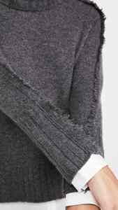 Suéter de invierno grueso transpirable de lana/acrílico con cuello con capucha de talla grande para mujer, suéter de manga completa bordado decoración Logo - Product Image 5