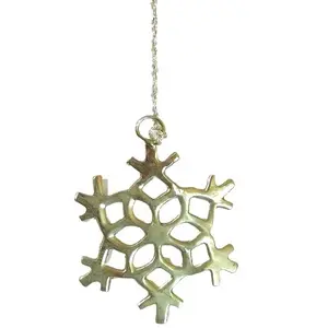 NOUVELLE CONCEPTION DE NOËL EN MÉTAL EN ALUMINIUM EN FORME DE FLOCON de neige DÉCORATION DE SAPIN DE NOËL SUSPENDUS ORNEMENT - Product Image 1