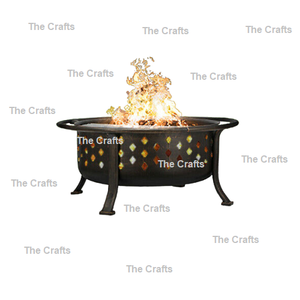 Newest Design <b>Fire</b> <b>Pit</b> Bowl In <b>Iron</b> Black Color <b>Fire</b> <b>Pit</b> With <b>Iron</b> Stand And Mesh Wire Cover For Sale - Product Image 3