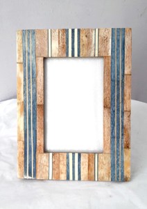 Multicolor Resin Bone Inlay Photo <b>Frame</b> Rectangular Striped Wooden Picture <b>Frame</b> Tabletop Home Decor Gift Item - Product Image 3