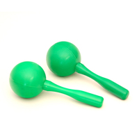 Wholesale Yellow Solid Plastic Maraca Pair, Hand Shaker Percussion Toy, Custom Logo for Kids Music Teaching & Party Gifts