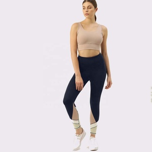 Manufacturer Women's Fitness Gym Wears Pro Performance Mid Waist Yoga Running <b>Leggings</b> Zip <b>Pocket</b> Spandex/Polyester Four-Way - Product Image 4