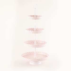 ขายส่งงานเลี้ยงวันเกิดตกแต่งเค้กแต่งงานที่ให้บริการจานโลหะรอบกุหลาบทองยืนคัพเค้ก - Product Image 4