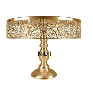 Soporte de pastel de metal de aluminio de un solo nivel con acabado de oro rosa, soporte de pastel de forma personalizada para servir postres - Product Image 5