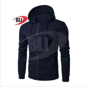 Vêtements de sport en molleton de coton Usage régulier Sweat à capuche zippé à manches longues décontracté Slim Fit Personnalisations Logo Sweats à capuche zippés pour hommes - Product Image 1