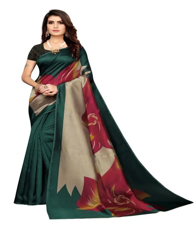 Nuovi disegni di sari fantasia in stile indiano e pakistano stampati in digitale con sari a basso prezzo all'ingrosso per donna