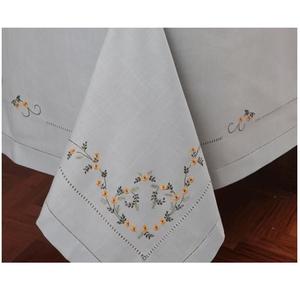 Mantel con bordado Floral de diseño personalizado, de algodón blanco mantel de alta calidad, cubierta doblada para hogar/Hotel/restaurante - Product Image 2