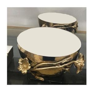 Tazón Decorativo de Diseño Maravilloso, Tazón Decorativo de Metal Color Blanco Dorado para Mesa de Comedor, para Servir Frutas y Aperitivos - Product Image 2
