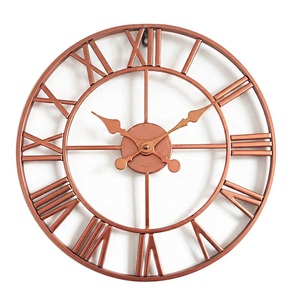 Horloge murale mécanique en métal enduit de poudre d'or faite à la main fantaisie classique élégant salon de haute qualité - Product Image 6