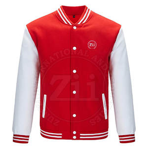 2023 veste en laine pour hommes de Style personnalisé en gros veste Letterman à col montant avec manches longues en tissu de toile - Product Image 1