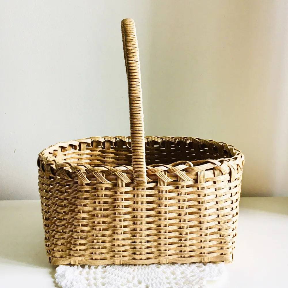 Eco-Friendly Natural Paper Woven Baskets Fruit Basket Wholesale Recycled Bulk Order Gift Basket For Christmas Decoration