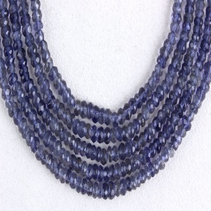 Cuentas de Rondelle facetadas de piedras preciosas de iolita Natural de 13 "de calidad genuina para hacer joyería, collar, pulsera - Product Image 1