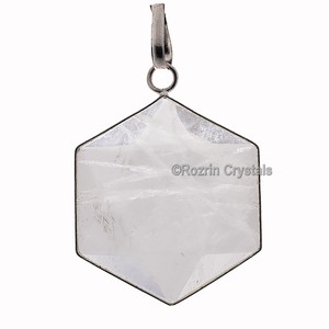 Colgante hexagonal de cuarzo y cristal, compra en línea - Product Image 1