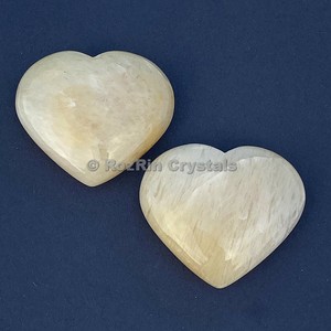 Gema de Ágata Amarilla Tallada en Forma de Corazón para Decoración de Bodas y Regalos - Product Image 1