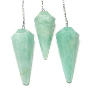 Péndulo de Amazonita Tallada de Alta Calidad, Elegante Cono de Cristal Feng Shui para Sanación y Radiestesia, Cadena de Una Sola Perla, Estilo Amor - Product Image 2