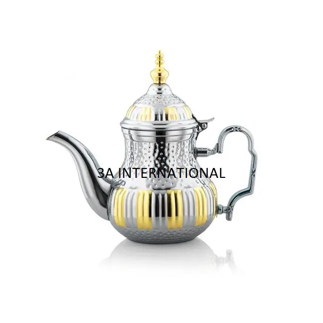 Fabrik lieferant Silber Finishing Tee kessel Frühstücks tisch Coffee Server Pot Küchen geschirr Teekanne Hergestellt von Indien