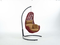 Chaise suspendue de jardin en métal de style européen 2021 avec coussin en mousse et tissu résistant à l'eau, structure en acier pour usage extérieur, parc, école