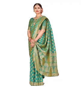 Saree intrecciato in seta con abbigliamento indiano all'ingrosso con camicetta 6 pezzi Design Sarees 2022 abbigliamento tradizionale indiano