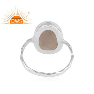 Nouveauté Bague en argent sterling 925 Bague ovale facettée en quartz fumé Bijoux en pierres précieuses Fabricant Collection classique - Product Image 3