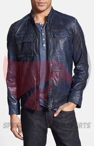 Chaqueta informal de cuero de vaca con cremallera para hombre, piel de vaca de estilo Ben10, colores - Product Image 5