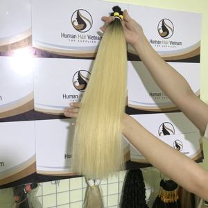 Cheveux naturels lisses et soyeux couleur 1B/613 — ali queen, tissage de cheveux humains, racine foncée, 2 tons, cheveux vierges, blonds 613, haute qualité, - Product Image 3