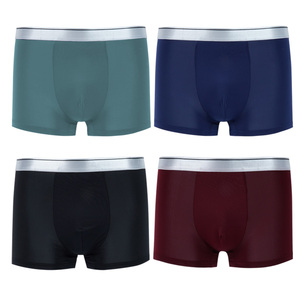 Nuevas calzonas de seda helada para hombre, hechas a medida, envío directo, suaves, tallas grandes, ropa interior tipo bóxer, sin costuras. - Product Image 5