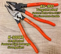 Pince combinée en acier durable de qualité supérieure de Taïwan, à levier élevé, mâchoires dentelées usinées avec précision, surface polie, pour la coupe, OEM