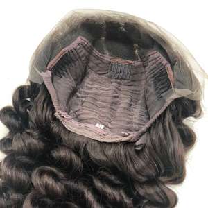 Perruque lace Wig Remy à boucles, perruque cheveux humains vierges lisses, bouclée et vierge, haute qualité, prix de gros - Product Image 1