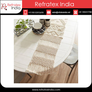 Camino de mesa de macramé de algodón decorativo hecho a mano, producto superior en oferta - Product Image 6