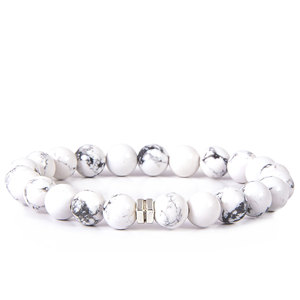 Natural Stone Howlite Stone <b>Beaded</b> <b>Bracelet</b> - Product Image 1