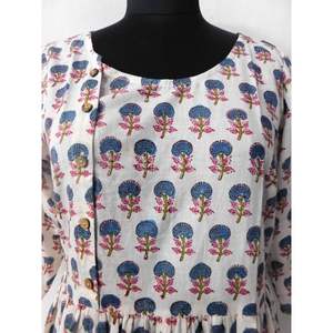 Designer Floral Printed Handmade Ethnic Pure Cotton Kurtis <b>for</b> <b>Women</b>-Modern Casual Party Wear <b>Spring</b> Tunics Floor-Length <b>Dresses</b> - Product Image 3