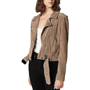Women's jacket fleece warm filling winter wear slim fit suede jacket for women