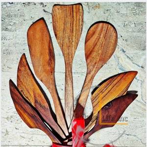 Ensemble d'ustensiles de cuisine en bois, outils de cuisine antiadhésifs, ensemble de cuillères et couteaux en bois, naturel - Product Image 4