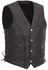 เสื้อกั๊กมอเตอร์ไซด์หนังแท้สำหรับผู้ชายเสื้อกั๊กมอเตอร์ไซด์หนังแท้เสื้อกั๊กหนังแท้ - Product Image 4