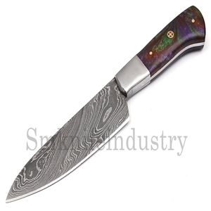 Hand Forged Damascus Steel <b>Kitchen</b> Chef <b>Knife</b> With Leather Sheath Cover (Smk1570) - Product Image 6