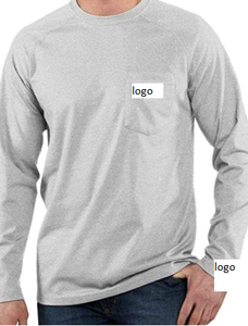 Camiseta de manga larga de algodón Force para hombre, camisa 65% de algodón y 35% de poliéster con cierre a máquina - Product Image 5