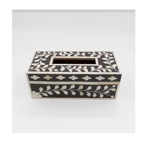 Fundas de papel tisú con incrustaciones de hueso, caja de soporte para servilletas de papel, para sala de estar, cocina, hoteles y restaurantes, de alta calidad, en venta - Product Image 2