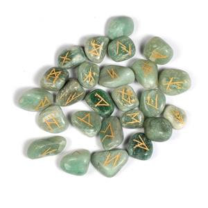 Obtenir un ensemble de runes d'aventurine verte sculptée en pierre précieuse personnalisée en ligne pour la guérison des cristaux - Product Image 1