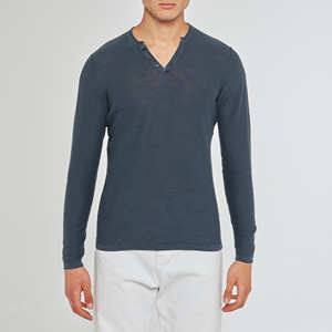 100% felpe da uomo in cotone con collo rotondo in tessuto acido lavabile con bottone di apertura centrale modello solido ODM fornitura - Product Image 1